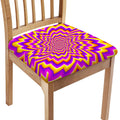 Yellow Expansion Moving Optical Illusion Chair Cushion Cover