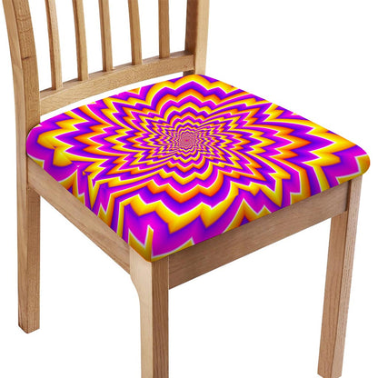 Yellow Expansion Moving Optical Illusion Chair Cushion Cover