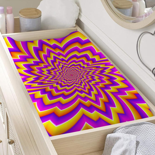 Yellow Expansion Moving Optical Illusion Changing Pad Cover