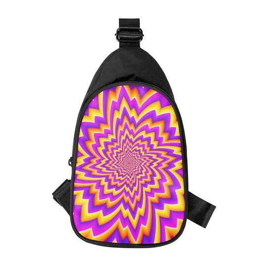 Yellow Expansion Moving Optical Illusion Chest Bag