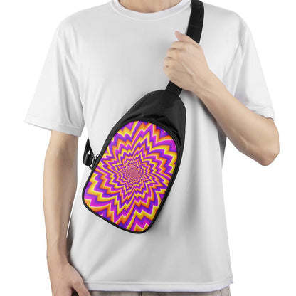 Yellow Expansion Moving Optical Illusion Chest Bag