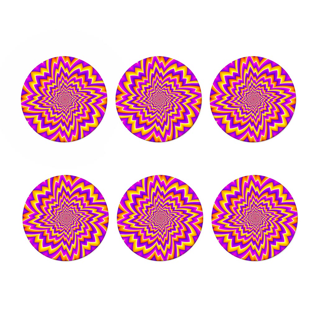 Yellow Expansion Moving Optical Illusion Coaster Set