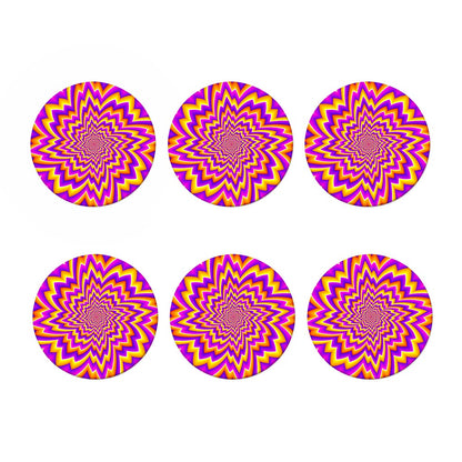 Yellow Expansion Moving Optical Illusion Coaster Set