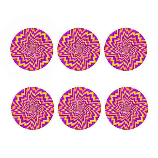 Yellow Expansion Moving Optical Illusion Coaster Set