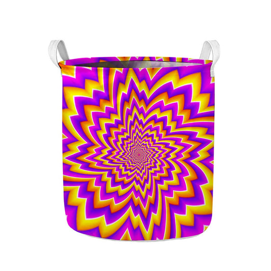 Yellow Expansion Moving Optical Illusion Collapsible Laundry Basket
