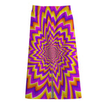 Yellow Expansion Moving Optical Illusion Cotton Front Slit Maxi Skirt