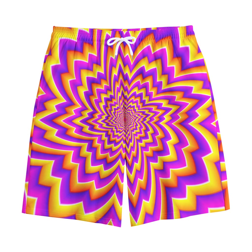 Yellow Expansion Moving Optical Illusion Cotton Shorts