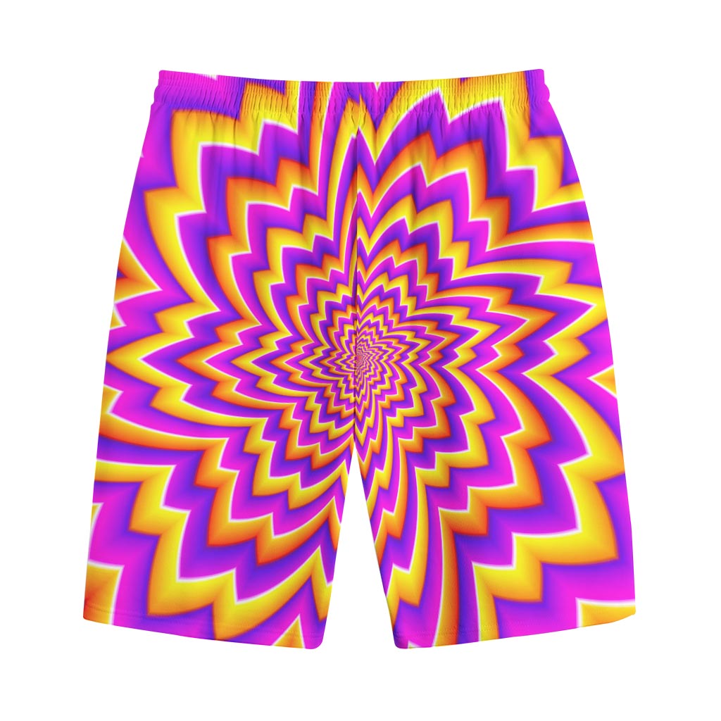 Yellow Expansion Moving Optical Illusion Cotton Shorts