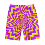 Yellow Expansion Moving Optical Illusion Cotton Shorts