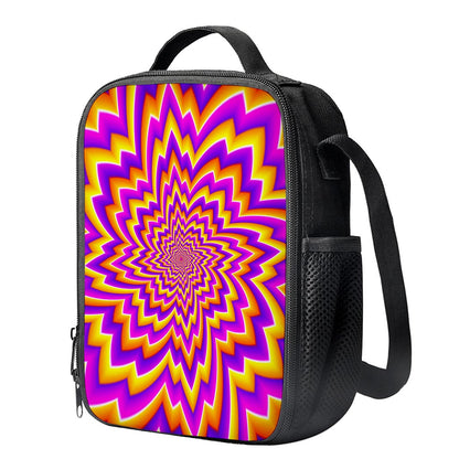 Yellow Expansion Moving Optical Illusion Crossbody Lunch Bag