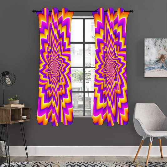 Yellow Expansion Moving Optical Illusion Curtain