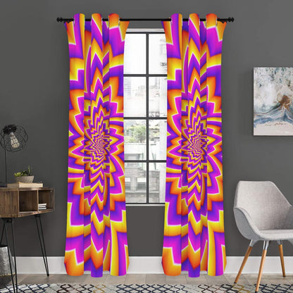 Yellow Expansion Moving Optical Illusion Curtain