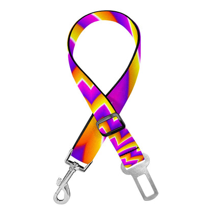 Yellow Expansion Moving Optical Illusion Dog Seat Belt