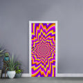 Yellow Expansion Moving Optical Illusion Door Sticker