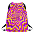 Yellow Expansion Moving Optical Illusion Drawstring Backpack