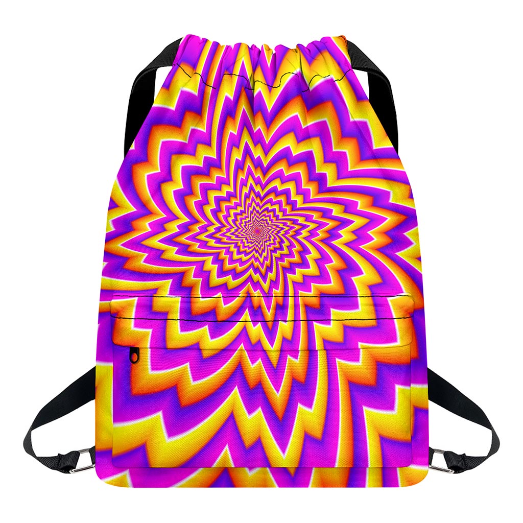 Yellow Expansion Moving Optical Illusion Drawstring Backpack