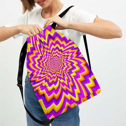 Yellow Expansion Moving Optical Illusion Drawstring Backpack