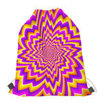 Yellow Expansion Moving Optical Illusion Drawstring Bag