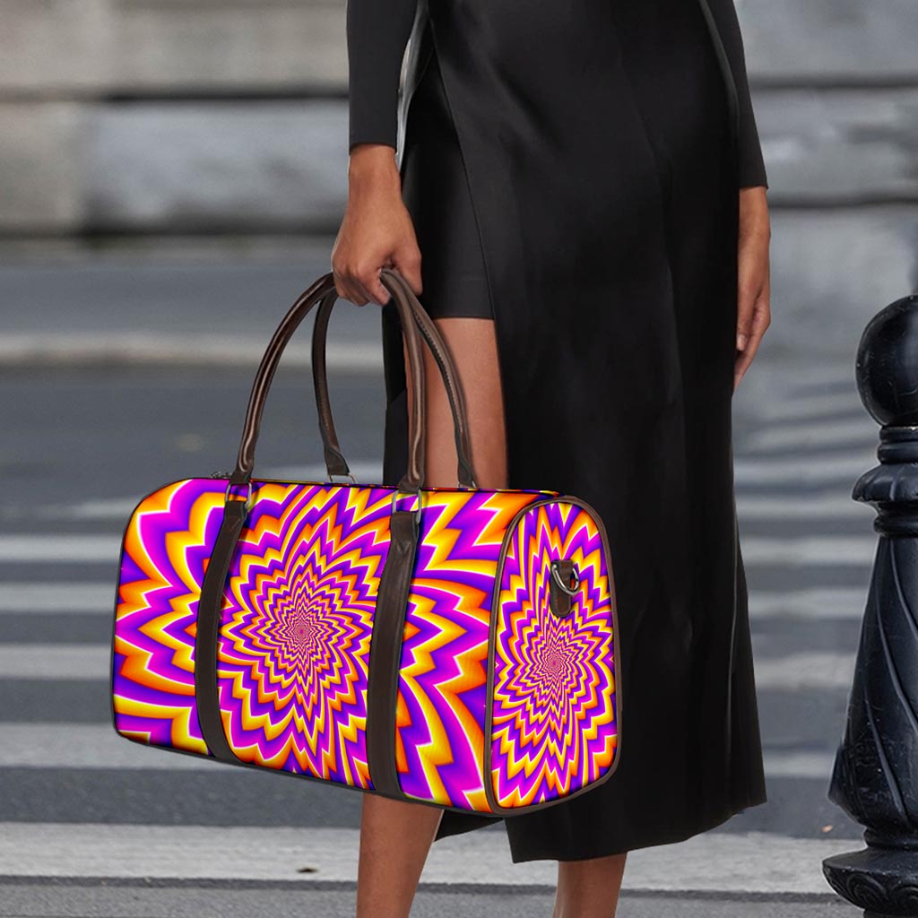 Yellow Expansion Moving Optical Illusion Duffle Bag