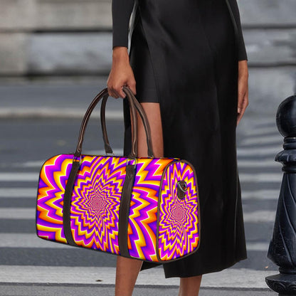 Yellow Expansion Moving Optical Illusion Duffle Bag