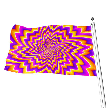 Yellow Expansion Moving Optical Illusion Flag