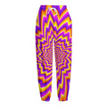 Yellow Expansion Moving Optical Illusion Fleece Lined Knit Pants