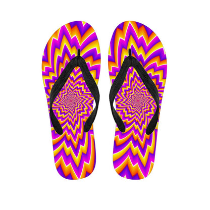 Yellow Expansion Moving Optical Illusion Flip Flops
