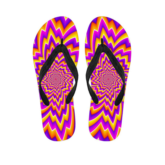 Yellow Expansion Moving Optical Illusion Flip Flops