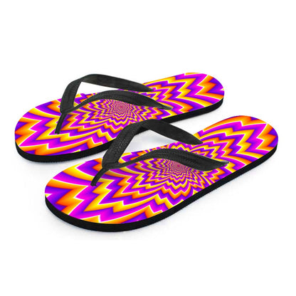 Yellow Expansion Moving Optical Illusion Flip Flops