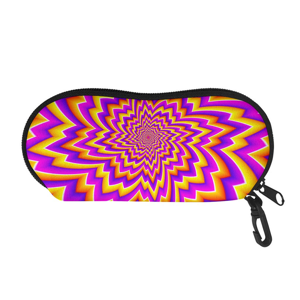 Yellow Expansion Moving Optical Illusion Glasses Case