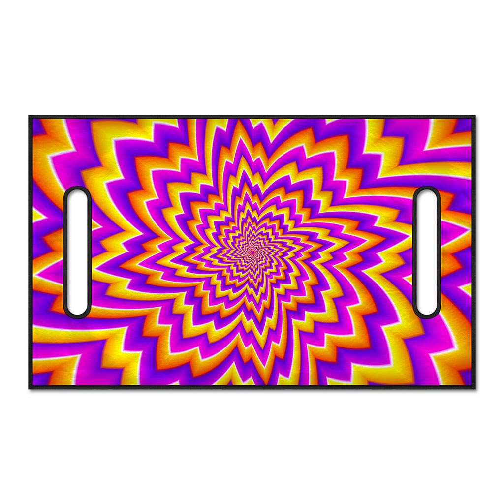 Yellow Expansion Moving Optical Illusion Golf Cart Seat Cover