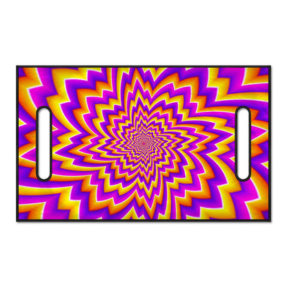 Yellow Expansion Moving Optical Illusion Golf Cart Seat Cover