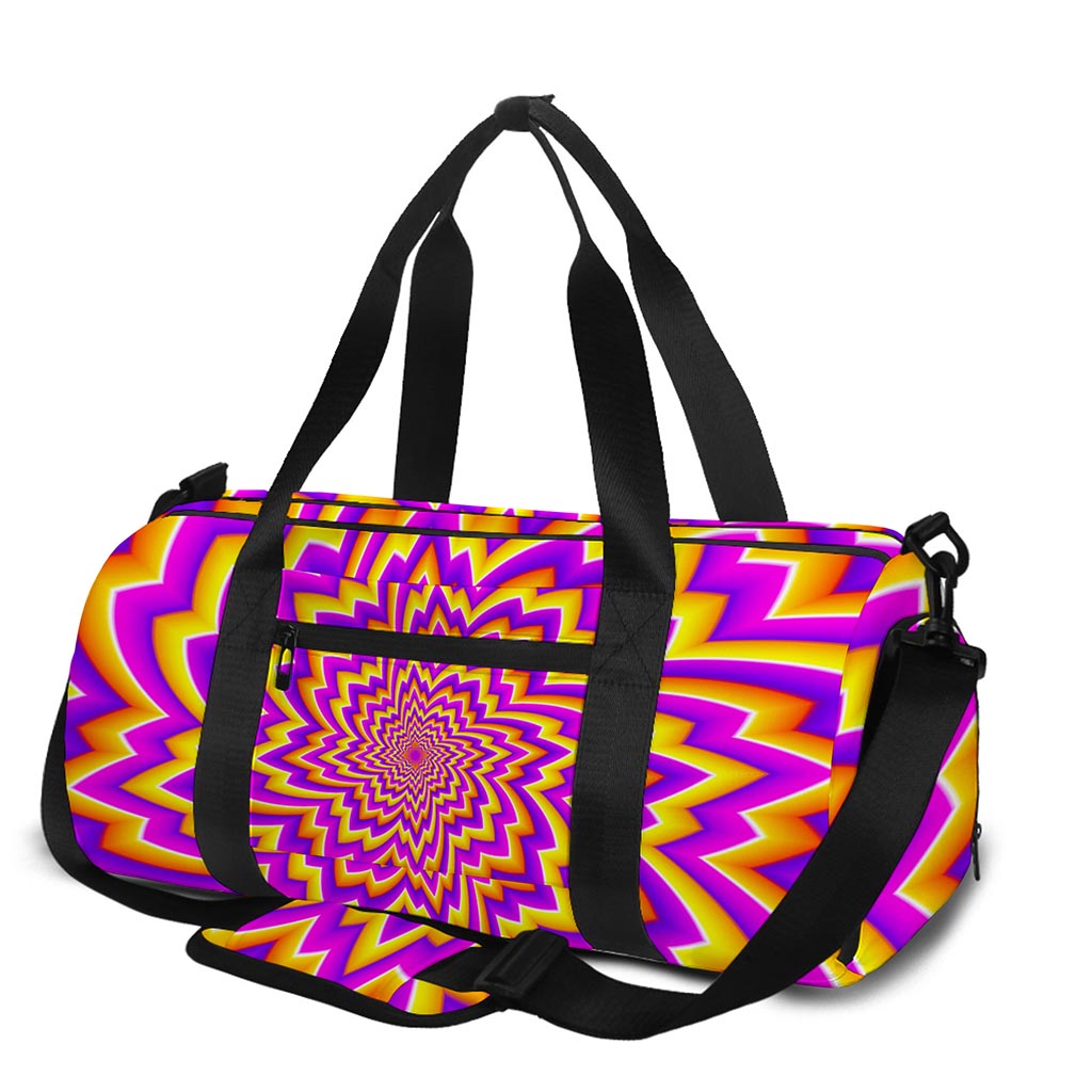 Yellow Expansion Moving Optical Illusion Gym Bag
