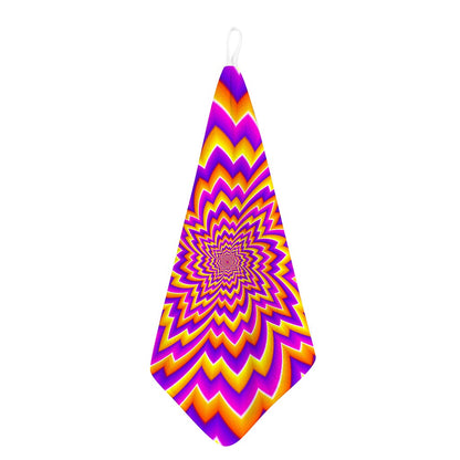 Yellow Expansion Moving Optical Illusion Hand Towel