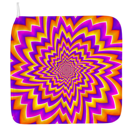Yellow Expansion Moving Optical Illusion Hand Towel
