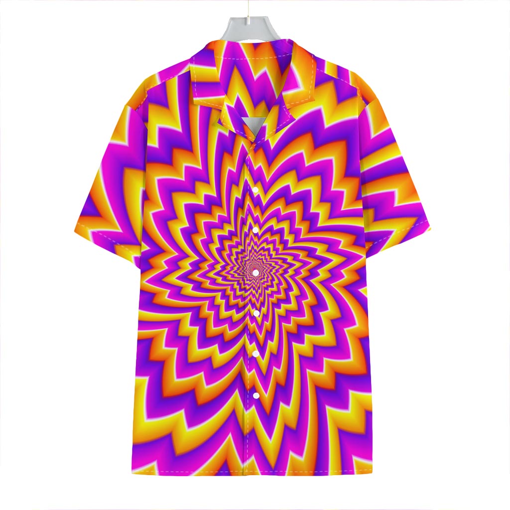 Yellow Expansion Moving Optical Illusion Hawaiian Shirt