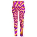 Yellow Expansion Moving Optical Illusion High-Waisted Pocket Leggings