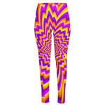 Yellow Expansion Moving Optical Illusion High-Waisted Pocket Leggings