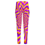 Yellow Expansion Moving Optical Illusion High-Waisted Pocket Leggings