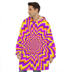 Yellow Expansion Moving Optical Illusion Hoodie Blanket