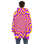 Yellow Expansion Moving Optical Illusion Hoodie Blanket