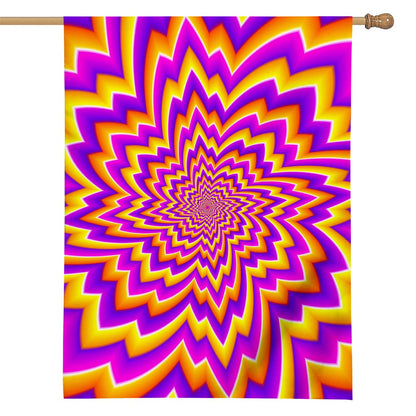 Yellow Expansion Moving Optical Illusion House Flag