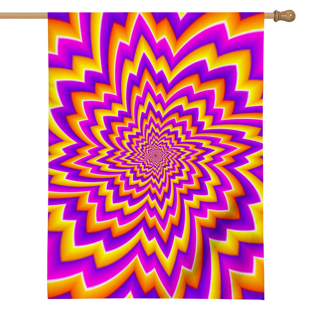 Yellow Expansion Moving Optical Illusion House Flag