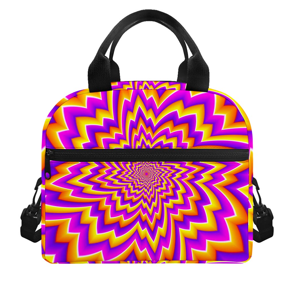 Yellow Expansion Moving Optical Illusion Insulated Lunch Bag