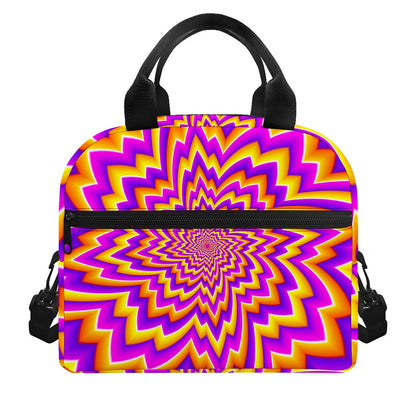 Yellow Expansion Moving Optical Illusion Insulated Lunch Bag