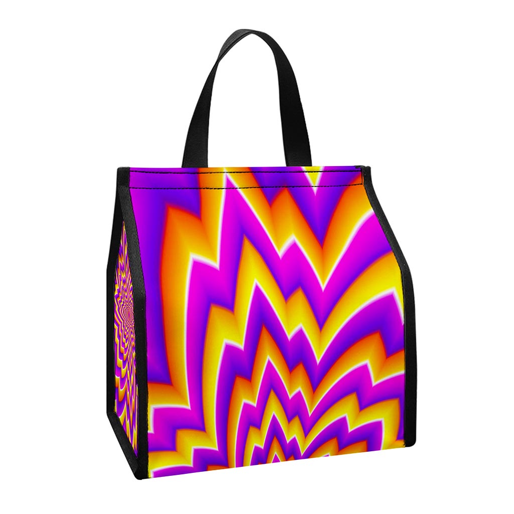 Yellow Expansion Moving Optical Illusion Insulated Lunch Tote