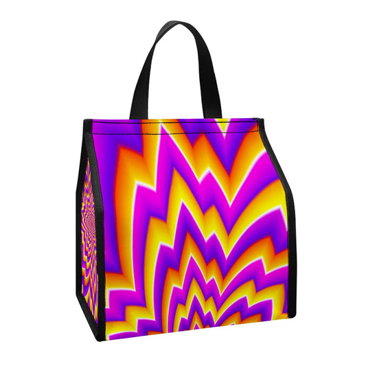 Yellow Expansion Moving Optical Illusion Insulated Lunch Tote