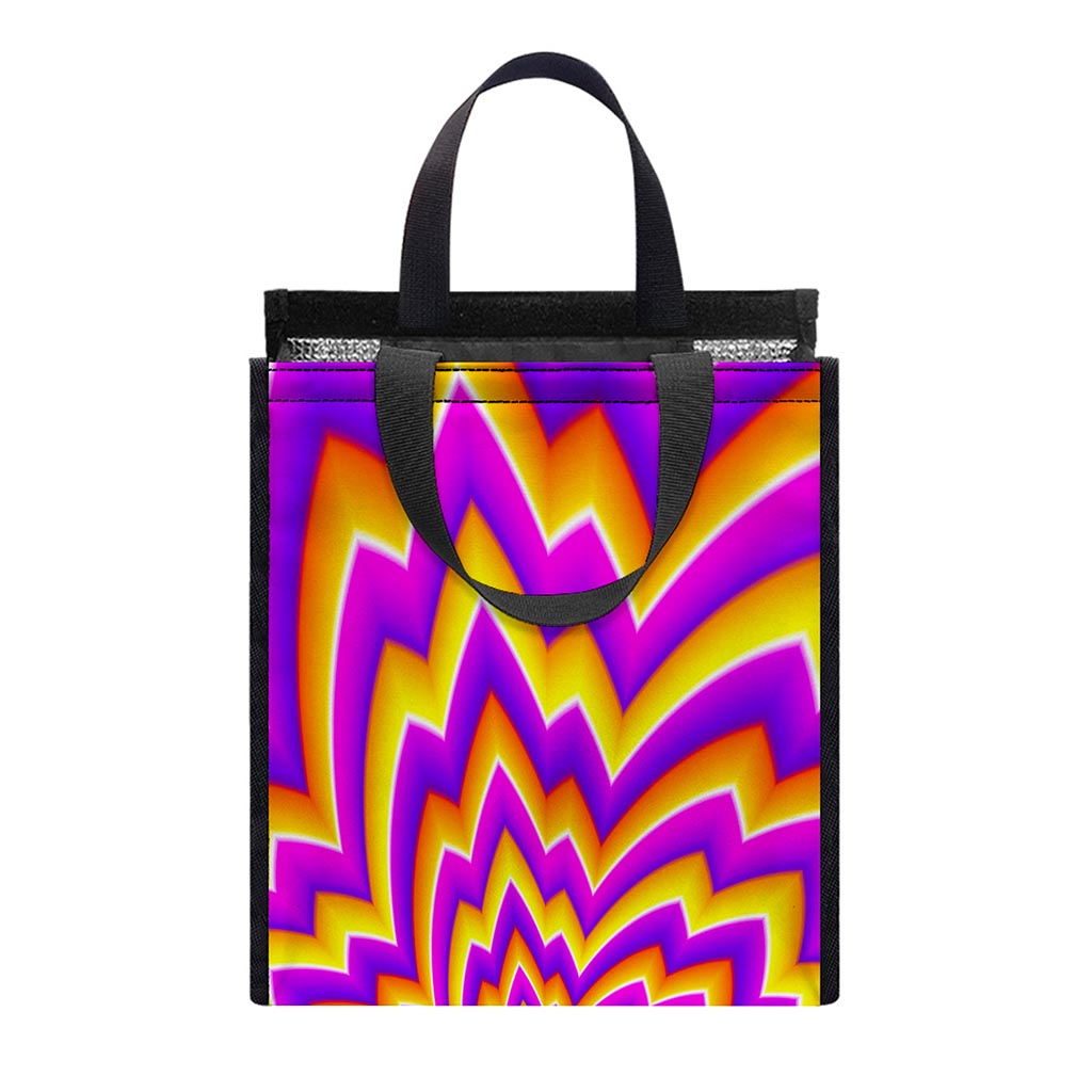 Yellow Expansion Moving Optical Illusion Insulated Lunch Tote