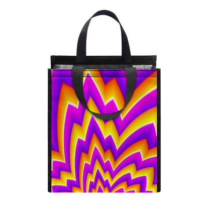 Yellow Expansion Moving Optical Illusion Insulated Lunch Tote