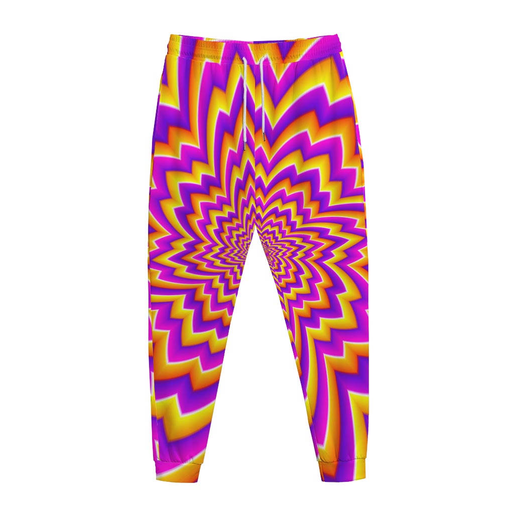 Yellow Expansion Moving Optical Illusion Jogger Pants
